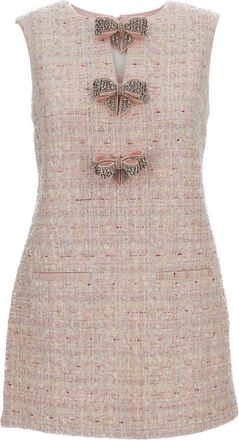 Self Portrait Sequin Boucle Bow Mini Dress