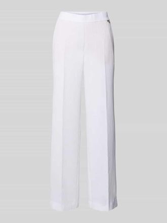 Marc Cain Stoffhose mit B&uuml;gelfalten und elastischem Bund in Weiss, Gr&ouml;&szlig;e 38