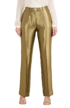 Marciano Milla Metallic Straight Leg Pants in Gold at Nordstrom, Size 2 Us