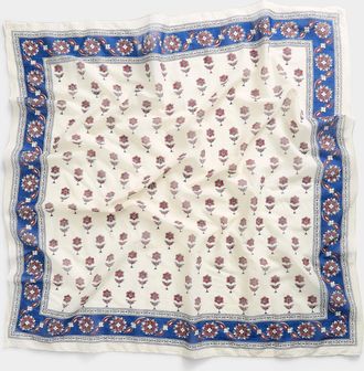 Simons Womens Framed mini-flower 100% cotton large scarf