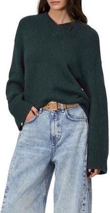 Rag & Bone Danica Wool & Cashmere V-Neck Sweater in Darkgrn at Nordstrom Rack, Size Large