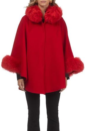 Gorski Wool And Cashmere Cape in Red at Nordstrom