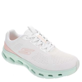 Skechers Womens Go Walk Glide Step 2.0 Vanessa, White/Mint, 10.5