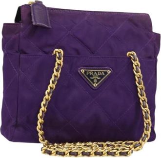 Prada Pre-owned Vintage Nylon Schoudertas - Dames - Vintage Schoudertas - Paars - ONE Size - Nylon - Vintage