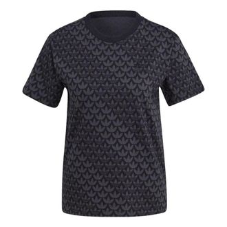 adidas (WMNS) adidas Trefoil Monogram Tee Asia Sizing Black II3180