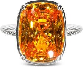 Sterling Forever Elongated Cushion-Cut Cubic Zirconia Cocktail Ring in Silver/canary at Nordstrom, Size 8
