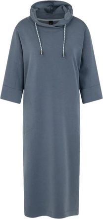Marc Cain Lange Jersey Jurk - Dames - Maxi kleedjes - Blauw - S - Kleedjes