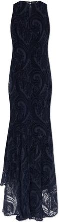 Etro Mouwloze kanten jurk - Dames - Feestkleedjes - Blauw - XS - Katoen - Kleedjes