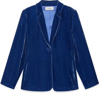 Maliparmi Blue Velvety Tailored Viscose Jacket