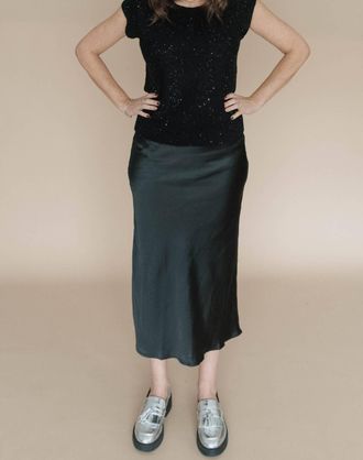 Entro Smitten For You Satin Skirt In Black