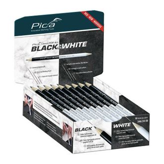 Pica Pica - Pennarello Classic for all Black & White L.24cm 2B affilato su entrambi i lati (Per 50)