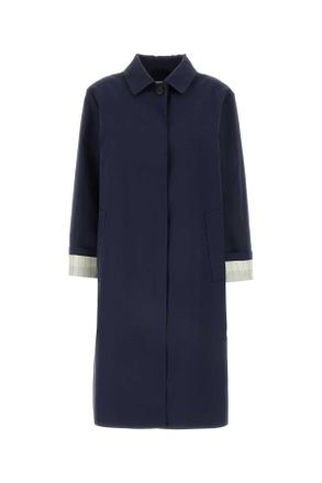 Miu Miu Womens Navy Blue Cotton Trench Coat - Dark Blue - Size EU 36 (Womens)