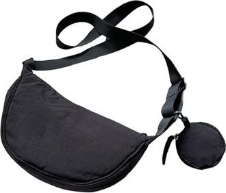 Generic Shoulder bag, small bag, casual, stylish shoulder bag for men and women, shaped nylon purse, adjustable, compact storage for travel, dates and work, b