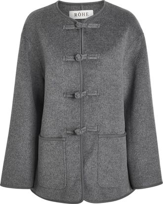 Róhe Mandarin Wool and Cashmere-blend Jacket - Grey - 36 (UK8 / S)