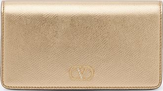 Valentino Garavani VLogo Mini metallic leather clutch