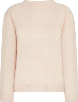 Max Mara Ronde hals gebreid van wol en kasjmier - Dames - Truien - Beige - Maat: M Wol