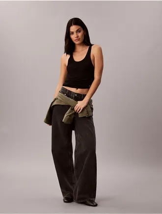 Calvin Klein Jeans Calvin Klein Womens Low Rise Baggy Jeans - Black - 26W x 31L