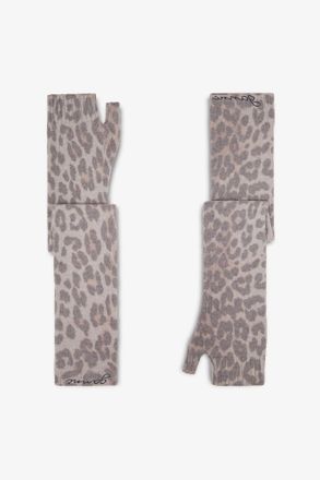 Ganni Brown Printed Wool Knit Warmers