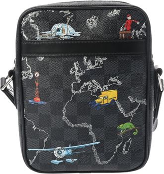 Louis Vuitton Black Gray Damier Graphite Canvas Shoulder Bag (Pre-Owned)