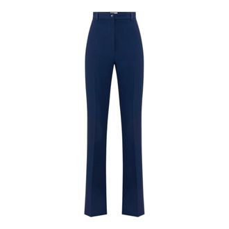 Elisabetta Franchi Wide Trousers, female, Blue, Size: 2XL Wide Trousers