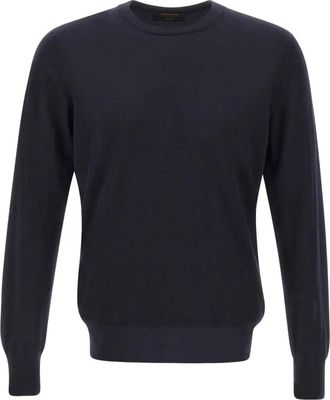 Gran Sasso Geribbelde trui met ronde hals - Blauw