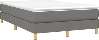 vidaXL Cama Box Spring Con Colch&oacute;n Tela Gris Oscuro 120x200 Cm Vidaxl