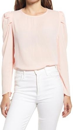 Gibsonlook Pleated Sleeve Top in Blush at Nordstrom Rack, Size Xx-Small