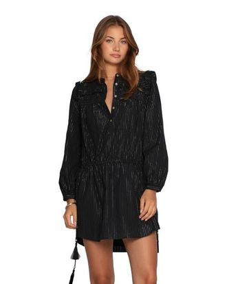 Belle & Bloom Off the Vine Lurex Stripe Mini Dress in Black at Nordstrom, Size X-Small Au