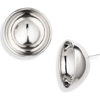 Justine Clenquet Large Freja Stud Earrings in Palladium at Nordstrom