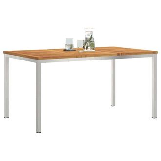 Berkfield Home Outdoor Dining Table 150x90x75 cm Solid Wood Acacia in Brown | Size: 150 x 90 x 75 cm
