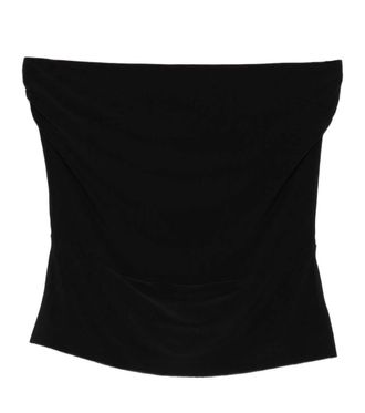 Norma Kamali Black Solid Strapless Top