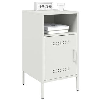 Berkfield Home Sturdy Bedside Cabinets 2 pcs White 36x39x68 cm Steel | Size: 36 x 39 x 68 cm