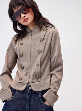 Twik Womens Multiple golden buttons fitted jacket