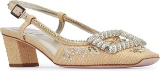 Roger Vivier BV Ramage Slingback Sandal - Beige
