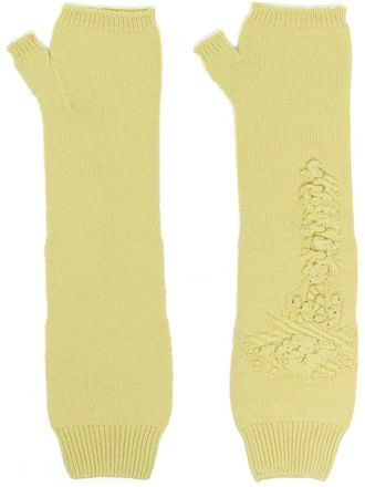 Barrie cashmere fingerless mittens - Green