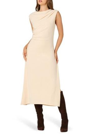 ASTR the Label Drape Sleeveless Midi Dress in Buttercream at Nordstrom Rack, Size Medium