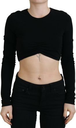 Dsquared2 Dsquared&sup2; Viscose Cropped Round Neck Long Sleeves Womens Top (Pre-Owned)
