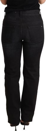 Ermanno Scervino Womens Black Washed Straight Denim Trouser Cotton Jeans