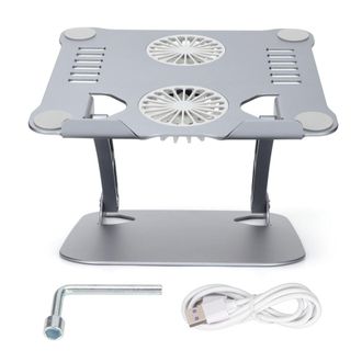 OEM Soporte Para Port&aacute;til De Aleaci&oacute;n De Aluminio Con Dos Ventiladores De Refrigeraci&oacute;n Ajustables, Compatible Con Port&aacute;tiles De 10 A 17,3 Pulgadas, Color