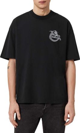 AllSaints Terra Cotton Graphic T-Shirt in Jet Black at Nordstrom, Size Xx-Large