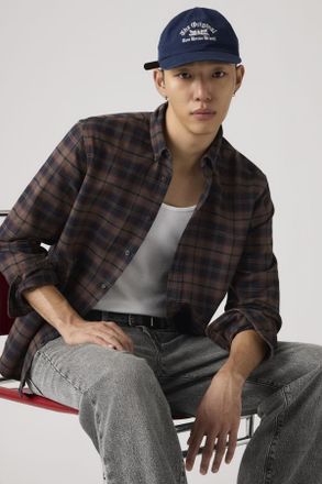 Levi's Authentic Button Down Shirt - Hombre - 2XL - Marr&oacute;n / Chocolate Garment Dye Plaid