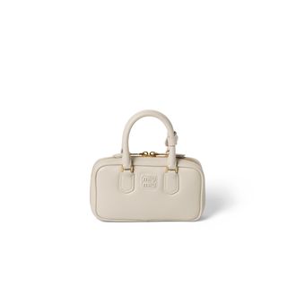 Miu Miu Arcadie Leather Mini-bag, Woman, Chalk White