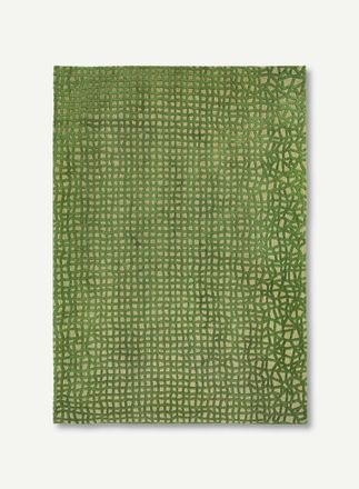 Louis De Poortere Trammel Design - Alfombra Estructurada - Fabricada En B&eacute;lgica - Acabado A Mano - Antideslizante Natural - 100% Poli&eacute;ster - Verde Alta - 80 X 150 Cm