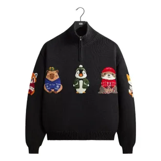 Kith Kithmas 2025 Animals Wyona Quarter Zip Black KHM034509-001