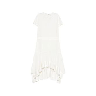 sacai Ruffled Short-sleeve Asymmetric Dress