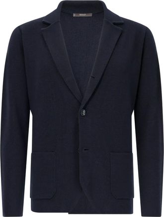 Boggi Milano knitted wool single-breasted blazer - Blue