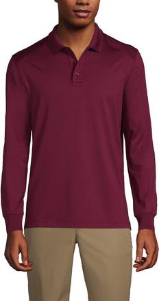Lands End School Uniform Long Sleeve Rapid Dry Polo Shirt in Burgundy at Nordstrom, Size X-Large