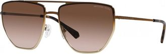Michael Kors Womens MK1126-101413-60 MK1126 60 101413 Paros Sunglasses - Gold - One Size