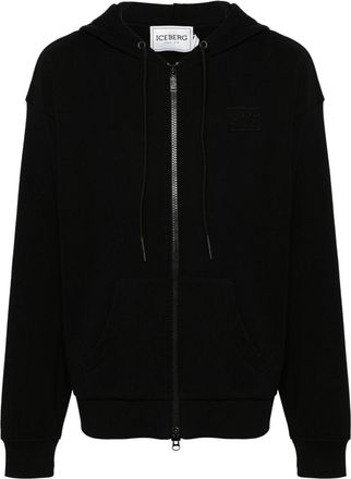 Iceberg logo-patch hoodie - men - Polyester/Cotton - M - Black