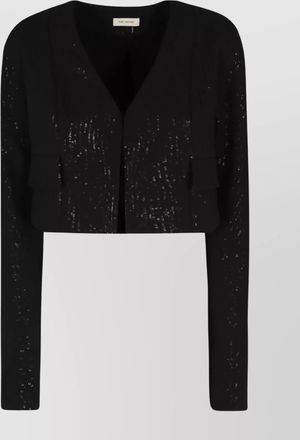 The Mannei cropped silk jacket sequin embellishments